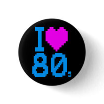 COREY TIGER 1980s RETRO I HEART 80's LOVE buttons by COREYTIGER COREY TIGER 1980s RETRO I HEART 80's LOVE buttons
