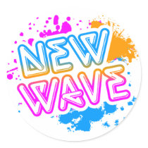 COREY TIGER 1980's RETRO NEW WAVE SPLATTER WHITE stickers by COREYTIGER COREY TIGER 1980's RETRO NEW WAVE SPLATTER WHITE stickers