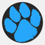 COREY TIGER 1980's RETRO TIGER CLAW BLUE Round Sticker