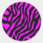 COREY TIGER 1980's RETRO TIGER STRIPES PINK Round Sticker