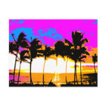 COREY TIGER 1980s RETRO VINTAGE PALM TREES SUNSET Post Cards