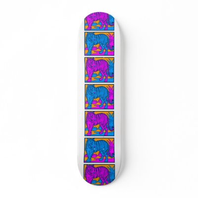 COREY TIGER 1980's TIGER SCENE WHITE Skate Boards by COREYTIGER