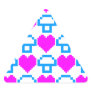 Corey Tiger 80s 8-bit Mushrooms Hearts Stickers