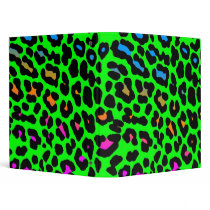 Corey Tiger 80s Leopard Spots (Green) 3 Ring Binders