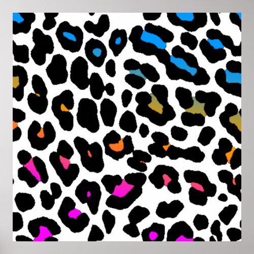 Corey Tiger 80s Leopard Spots (White Multicolor) Poster