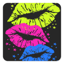Corey Tiger 80s Lips & Stars Stickers