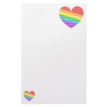 Corey Tiger 80s Rainbow Stripe Heart Stationery