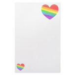 Corey Tiger 80s Rainbow Stripe Heart Stationery