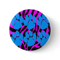 COREY TIGER 80s RETRO BLUE CLAWS PINK STRIPES buttons by COREYTIGER COREY TIGER 80s RETRO BLUE CLAWS PINK STRIPES buttons
