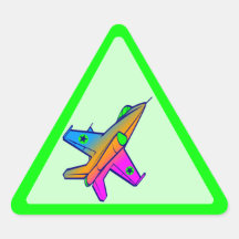 Corey Tiger 80s Retro Jet Fighter Plane Triangle Stickers