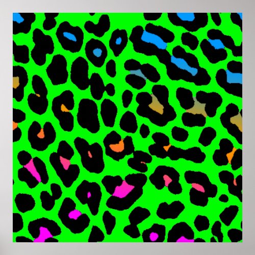 Corey Tiger 80s Retro Leopard Pattern Poster
