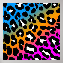 Corey Tiger 80s Retro Leopard Pattern Poster