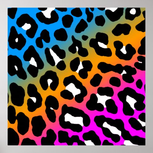 Corey Tiger 80s Retro Leopard Pattern Poster