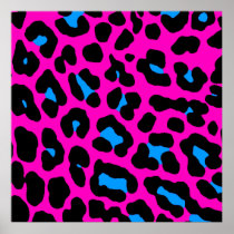 Corey Tiger 80s Retro Leopard Pattern Poster