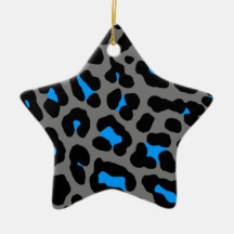 Corey Tiger 80s Retro Leopard Print Star Ornament