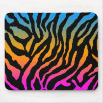 COREY TIGER 80's RETRO MULTICOLOUR BLACK STRIPES mousepads