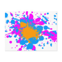 COREY TIGER '80s RETRO PAINT SPLATTER postcards