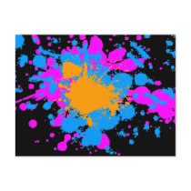 COREY TIGER '80s RETRO PAINT SPLATTER postcards by COREYTIGER COREY TIGER '80s RETRO PAINT SPLATTER postcards