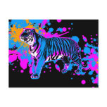Corey Tiger '80s Retro Paint Splatter Tiger Post Card