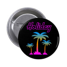 COREY TIGER 80s RETRO PALM TREES HOLIDAY ISLAND Buttons