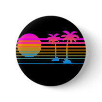 COREY TIGER 80s RETRO PALM TREES TROPICAL SUNSET buttons by COREYTIGER COREY TIGER 80s RETRO PALM TREES TROPICAL SUNSET buttons