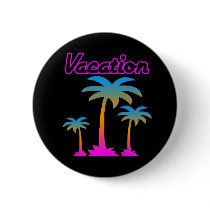 COREY TIGER 80s RETRO PALM TREES VACATION TROPICS buttons