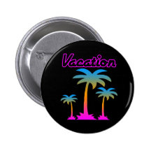 COREY TIGER 80s RETRO PALM TREES VACATION TROPICS Pinback Buttons