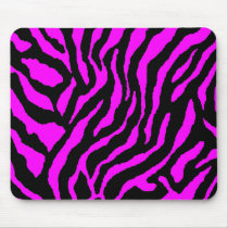 COREY TIGER 80's RETRO PINK BLACK STRIPES mousepads
