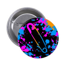 COREY TIGER 80s RETRO PUNK SAFETY PIN SPLATTER