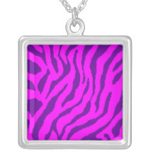 Corey Tiger 80s Retro Purple Tiger Stripe Necklace