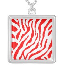 Corey Tiger 80s Retro Red Tiger Stripe Necklace