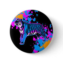 Corey Tiger 80s Retro Tiger Splatter Pin