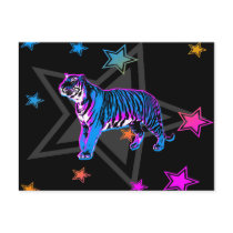 COREY TIGER '80s RETRO TIGER & STARS postcards by COREYTIGER COREY TIGER '80s RETRO TIGER & STARS postcards
