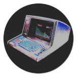 COREY TIGER 80s RETRO VINTAGE COMPUTER Round Stickers