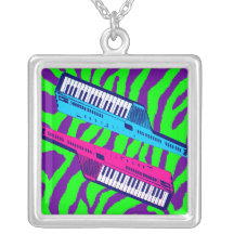 Corey Tiger 80s Retro Vintage Keytar Necklace