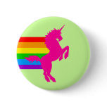 COREY TIGER 80s RETRO VINTAGE RAINBOW UNICORN Pinback Button