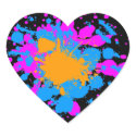 Corey Tiger 80s Splatter Paint Heart Sticker