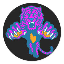 Corey Tiger 80s Vintage Fierce Pouncing Tiger Stickers