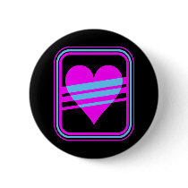 Corey Tiger 80s Vintage Heart & Stripes Pin