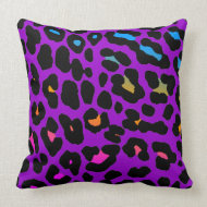 Corey Tiger 80s Vintage Neon Leopard Print throwpillow