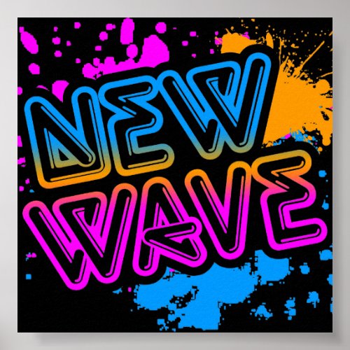 Corey Tiger 80s Vintage New Wave Neon Splatter Poster