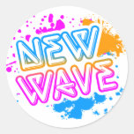Corey Tiger 80s Vintage New Wave Neon Splatter Round Stickers