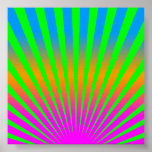Corey Tiger 80s Vintage Rising Sun Stripes posters