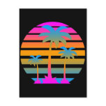 COREY TIGER RETRO SUNSET PALM TREES POST CARDS