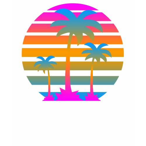 COREY TIGER RETRO SUNSET PALM TREES shirt