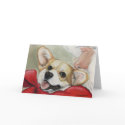 Corgi and Santa Christmas Greeting Card