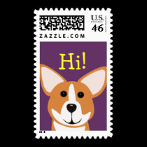 Corgi Art Greeting stamps