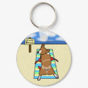 Corgi at Nude Beach Keychain