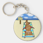 Corgi at Nude Beach Keychain