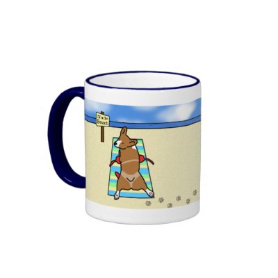 Corgi at Nude Beach Mug by MenagerieMayhem